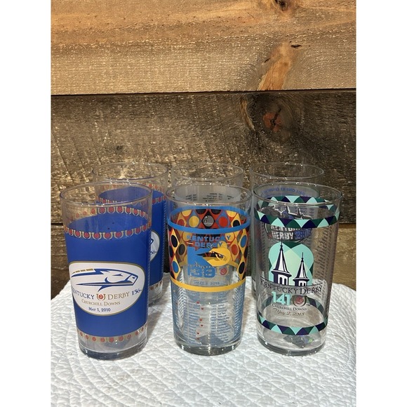Accessories - Lot of 6 Kentucky Derby Glasses 2015 2000 2010